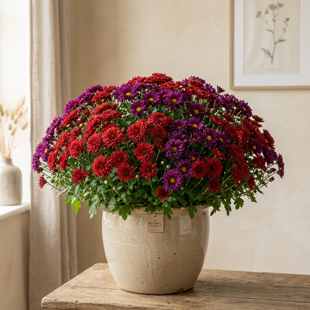 Grand chrysanthème en pot, visuel d'illustration